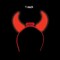 Light Up Devil Horns Flashing Plastic Headband 9 and 1/2 Inches